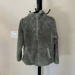 Eddie Bauer Extra Soft Half Zip Fleece Hoodie w/ Cute Front Handwarmer Pocket